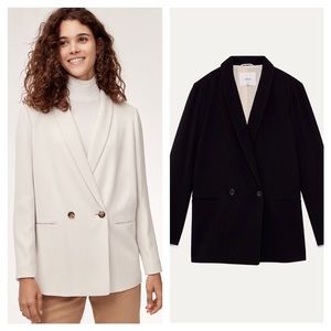 Aritzia Wilfred Cecile Black Draped Blazer